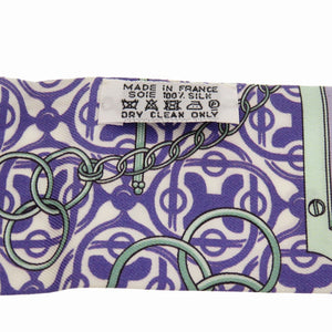 エルメス ツイリー 馬銜と鎖 MORS ET GOURMETTES REMIX モール エ グルメット リミックス スカーフ シルク パープル 0191 【中古】 HERMES