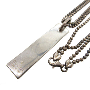 グッチ プレート シルバー925 シルバー ボールチェーン ネックレス 0194【中古】GUCCI