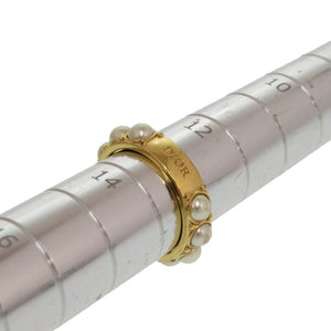 クリスチャン ディオール CD フェイクパール ゴールド 13号 リング 指輪 アクセサリー 0195 【中古】 Christian Dior