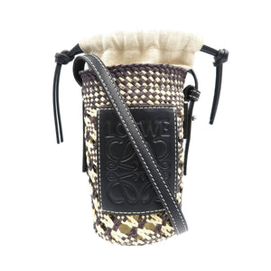 新品同様 ロエベ シリンダーポケット C630P71X01 イヤカラシ ブラック ベージュ ショルダーバッグ 0198【中古】LOEWE