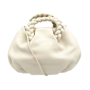 新品同様 ヘリュー ボンボン クロスボディ ラムスキン クリーム ホワイト 2WAY ショルダーバッグ ハンドバッグ 0199【中古】HEREU