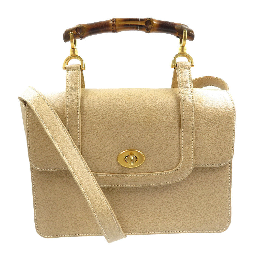 グッチ バンブー ヴィンテージ 000・113・0231 レザー ゴールド金具 ベージュ 2WAY ハンドバッグ ショルダーバッグ 0200【中古】GUCCI
