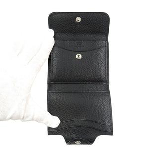 新品同様 エルメス イリアード コンパクト ヴァッシュ シルバー金具 ブラック 黒 カードケース 0203【中古】HERMES