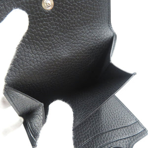 新品同様 エルメス イリアード コンパクト ヴァッシュ シルバー金具 ブラック 黒 カードケース 0203【中古】HERMES