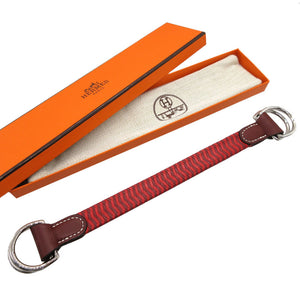 新品同様 エルメス ロマンス □O刻印(2011年製) レザー レッド 赤 ブラウン 茶 スカーフベルト 0211【中古】HERMES