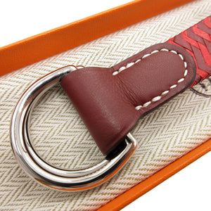 新品同様 エルメス ロマンス □O刻印(2011年製) レザー レッド 赤 ブラウン 茶 スカーフベルト 0211【中古】HERMES