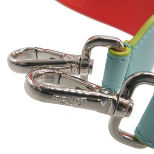 美品 フェンディ ストラップユー レザー 水色 オレンジ ショルダーストラップ 0212【中古】FENDI