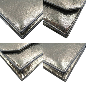 美品 ジミーチュウ レザー シルバー金具 シルバー チェーン ショルダーバッグ 0214【中古】JIMMY CHOO