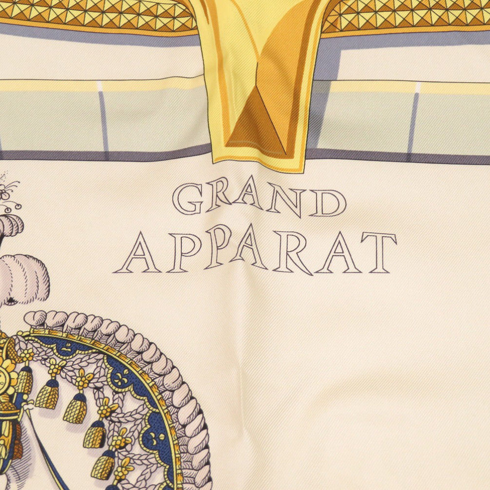 新品同様 エルメス カレ90 グランアパラ GRAND APPARAT シルク ベージュ スカーフ 0224【中古】HERMES