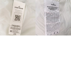 未使用 ストーンアイランド ガーメントダイ フード付き ナイロンメタルダウンジャケット 771543619 V0061 シルバー 0230【中古】STONE ISLAND