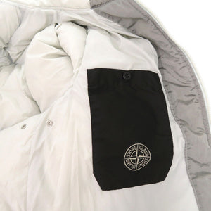 未使用 ストーンアイランド ガーメントダイ フード付き ナイロンメタルダウンジャケット 771543619 V0061 シルバー 0230【中古】STONE ISLAND
