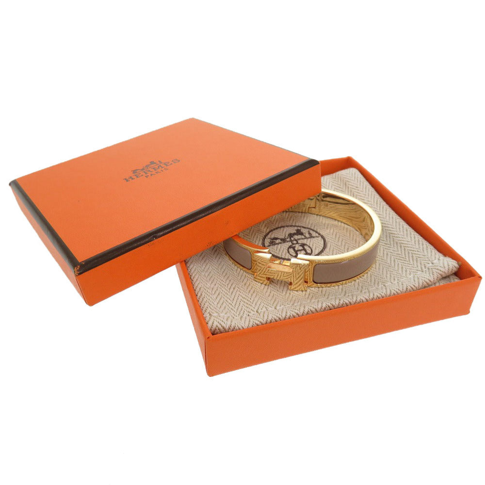 新品同様 エルメス クリッククラックPM ゴールド ベージュ バングル ブレスレット アクセサリー 0232 【中古】 HERMES