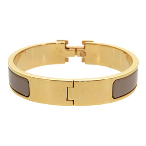 新品同様 エルメス クリッククラックPM ゴールド ベージュ バングル ブレスレット アクセサリー 0232 【中古】 HERMES