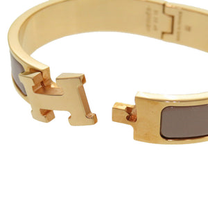 新品同様 エルメス クリッククラックPM ゴールド ベージュ バングル ブレスレット アクセサリー 0232 【中古】 HERMES