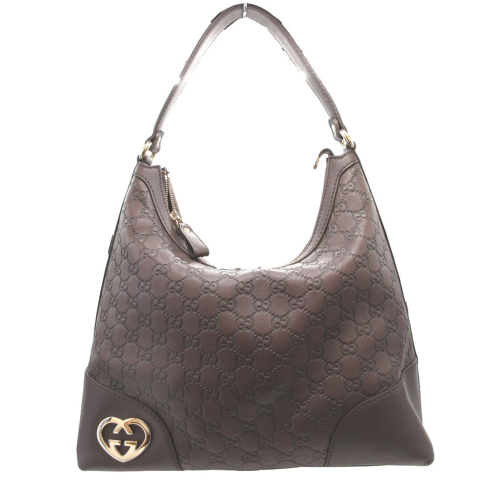 美品 グッチ ラブリー グッチシマ 257070 レザー ブラウン 茶 ショルダーバッグ バッグ 0020【中古】GUCCI