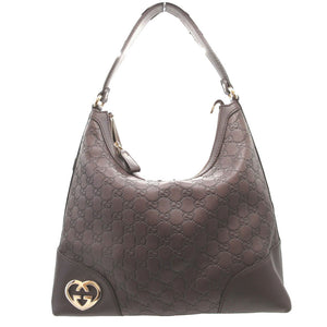 美品 グッチ ラブリー グッチシマ 257070 レザー ブラウン 茶 ショルダーバッグ バッグ 0020【中古】GUCCI