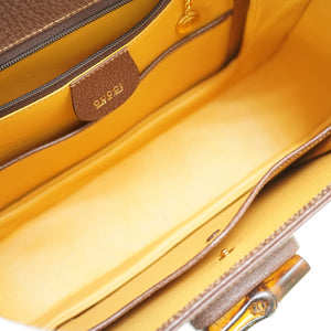 新品同様 グッチ バンブー ショルダー ハンドバッグ レザー ブラウン 0041【中古】GUCCI ショルダーストラップ付 ヴィンテージ