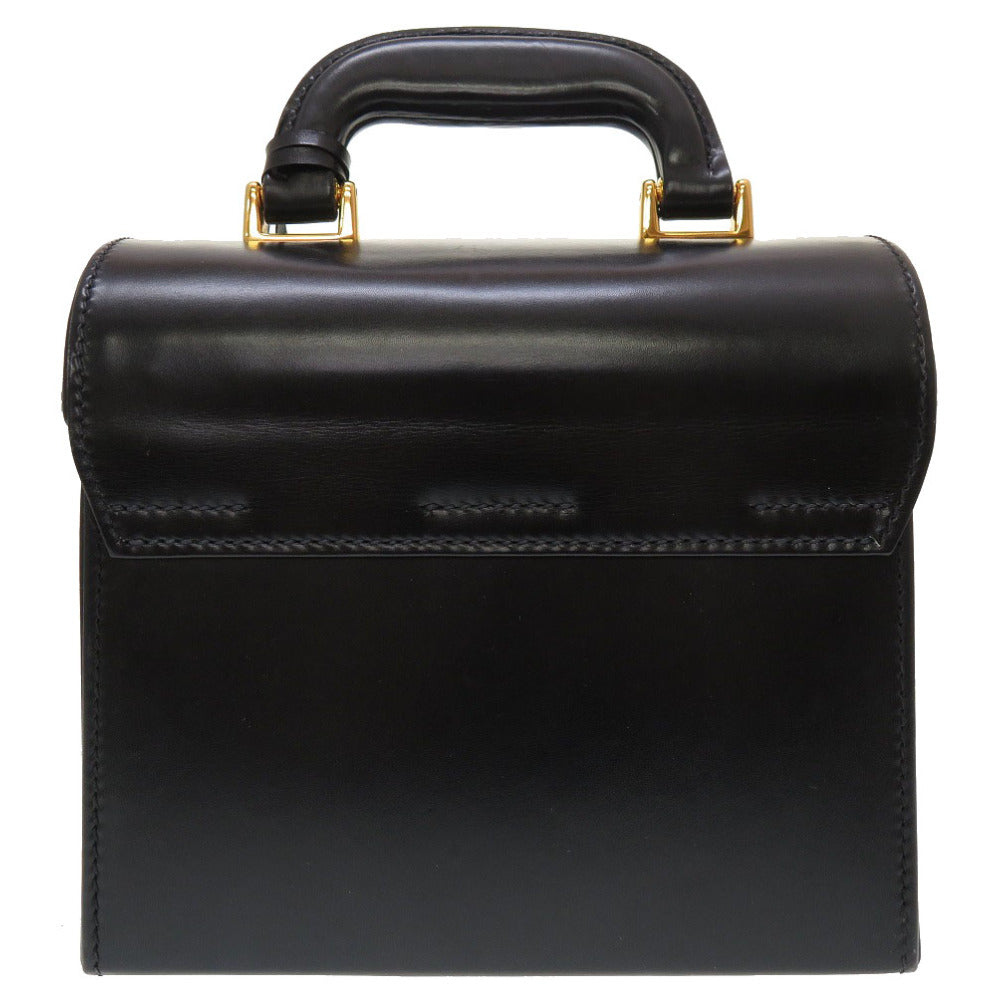 美品 グッチ レディロック レザー ブラック ゴールド金具 000 01 0246 バニティバッグ ハンドバッグ 黒 0044 【中古】 GUCCI