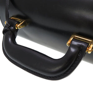 美品 グッチ レディロック レザー ブラック ゴールド金具 000 01 0246 バニティバッグ ハンドバッグ 黒 0044 【中古】 GUCCI