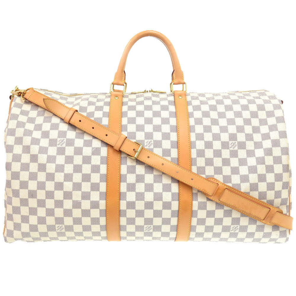 美品 ルイヴィトン ダミエ アズール キーポル バンドリエール 55 N41429 ストラップ付 ボストンバッグ LV 0046【中古】LOUIS VUITTON