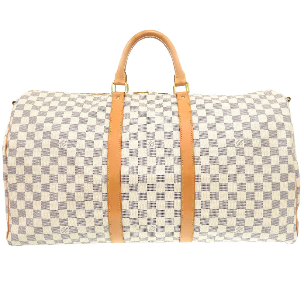 美品 ルイヴィトン ダミエ アズール キーポル バンドリエール 55 N41429 ストラップ付 ボストンバッグ LV 0046【中古】LOUIS VUITTON