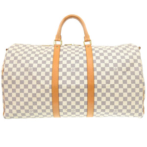 美品 ルイヴィトン ダミエ アズール キーポル バンドリエール 55 N41429 ストラップ付 ボストンバッグ LV 0046【中古】LOUIS VUITTON