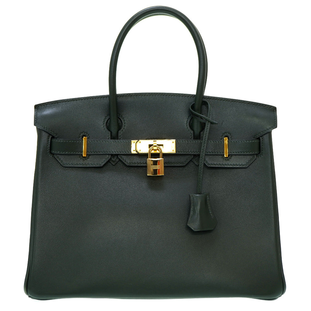 美品 エルメス バーキン30 ヴォーガリバー ヴェール ゴールド金具 □C刻印 ハンドバッグ 0057【中古】HERMES グリーン 緑