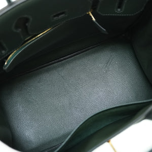美品 エルメス バーキン30 ヴォーガリバー ヴェール ゴールド金具 □C刻印 ハンドバッグ 0057【中古】HERMES グリーン 緑