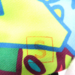 新品同様 エルメス ツイリー グラフィティー スカーフ シルク シトロン マルチカラー 0086【中古】HERMES レディース
