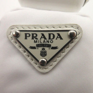新品同様 プラダ バッグチャーム ロボット キーホルダー トライアングルロゴ 1TR098 ナイロン/スチール ホワイト 0101 白【中古】PRADA