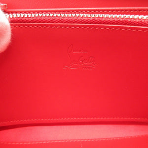 新品同様 クリスチャンルブタン スタッズ 型押しレザー ホワイト 白 ラウンドファスナー長財布 財布 0105【中古】Christian Louboutin