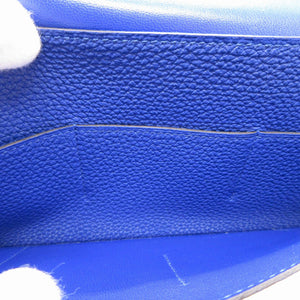 美品 エルメス ドゴンGM T刻印(2015年製) トゴ ブルーエレクトリック 青 財布 0107【中古】HERMES