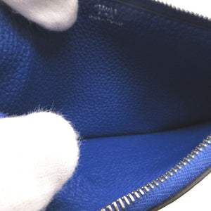 美品 エルメス ドゴンGM T刻印(2015年製) トゴ ブルーエレクトリック 青 財布 0107【中古】HERMES