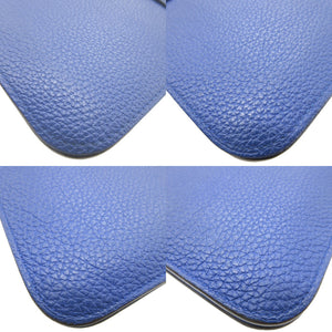 美品 エルメス ドゴンGM T刻印(2015年製) トゴ ブルーエレクトリック 青 財布 0107【中古】HERMES