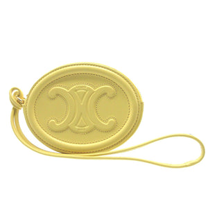 美品 セリーヌ トリオンフ 10I483 レザー イエロー 黄 2022年製 コインケース 0108 【中古】 CELINE