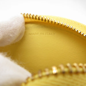 美品 セリーヌ トリオンフ 10I483 レザー イエロー 黄 2022年製 コインケース 0108 【中古】 CELINE