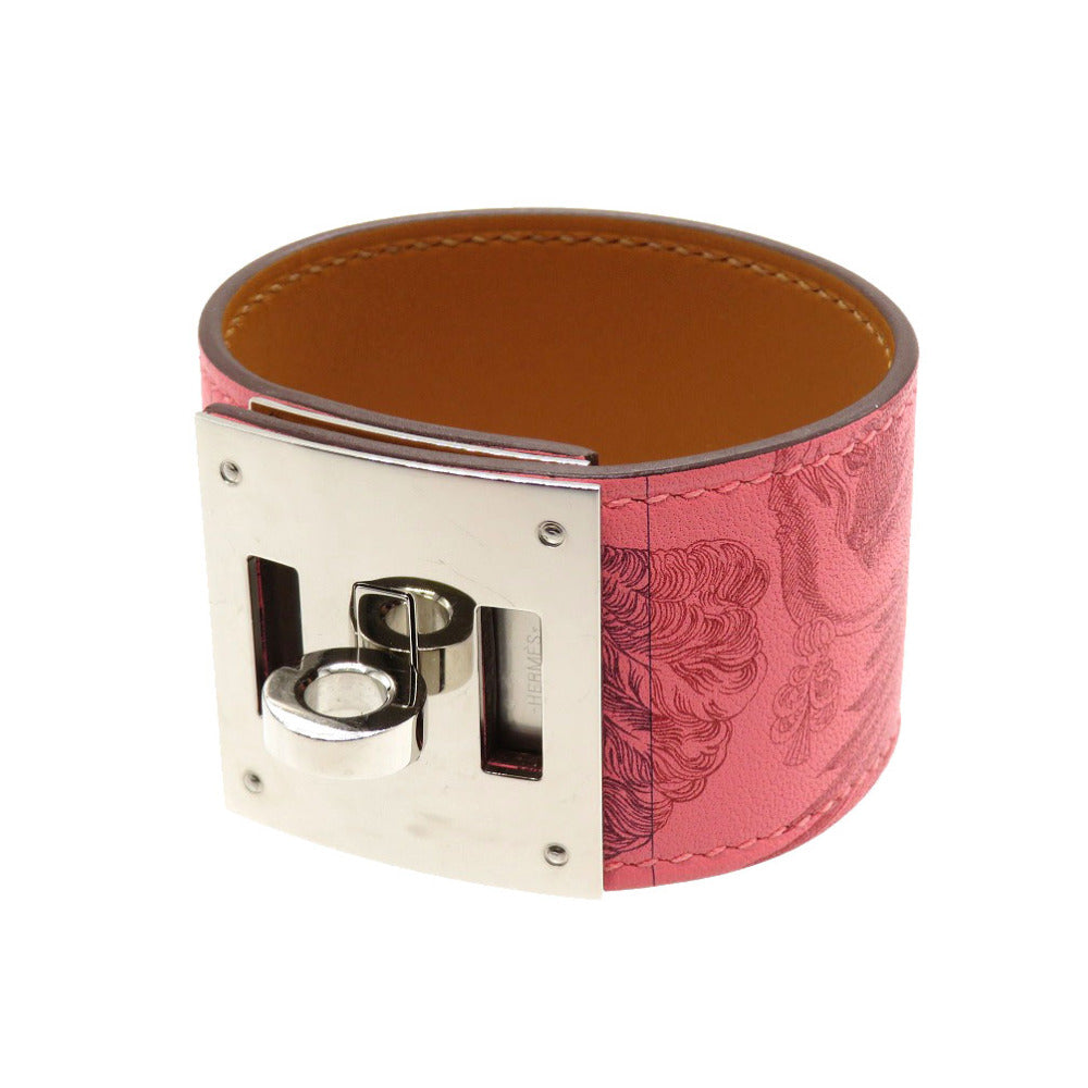 新品同様 エルメス ケリードッグ タトゥー ヴォースイフト ローズアザレ シルバー金具 Y刻印 ブレスレット 0117 【中古】 HERMES