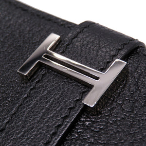 美品 エルメス ベアンミニ シェーブル ブラック シルバー金具 □K刻印 コインケース カードケース 財布 黒 0127 【中古】 HERMES メンズ