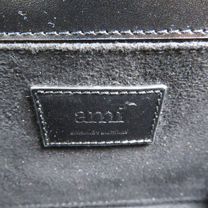 アミパリス ランチボックス レザー シルバー金具 ブラック ショルダーバッグ 0139【中古】AMI PARIS