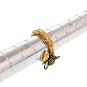 美品 シャネル フラワー モチーフ ココマーク ラインストーン ゴールド 13号 リング 指輪 アクセサリー 0144 【中古】 CHANEL