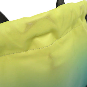 ジミーチュウ ドローストリング レザー イエロー グリーン バイカラー リュックサック バックパック バッグ 0163 【中古】 JIMMY CHOO