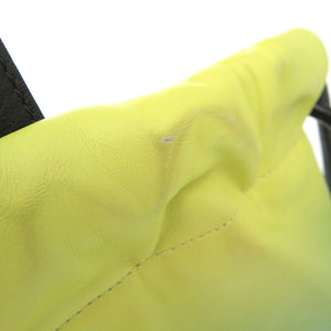 ジミーチュウ ドローストリング レザー イエロー グリーン バイカラー リュックサック バックパック バッグ 0163 【中古】 JIMMY CHOO