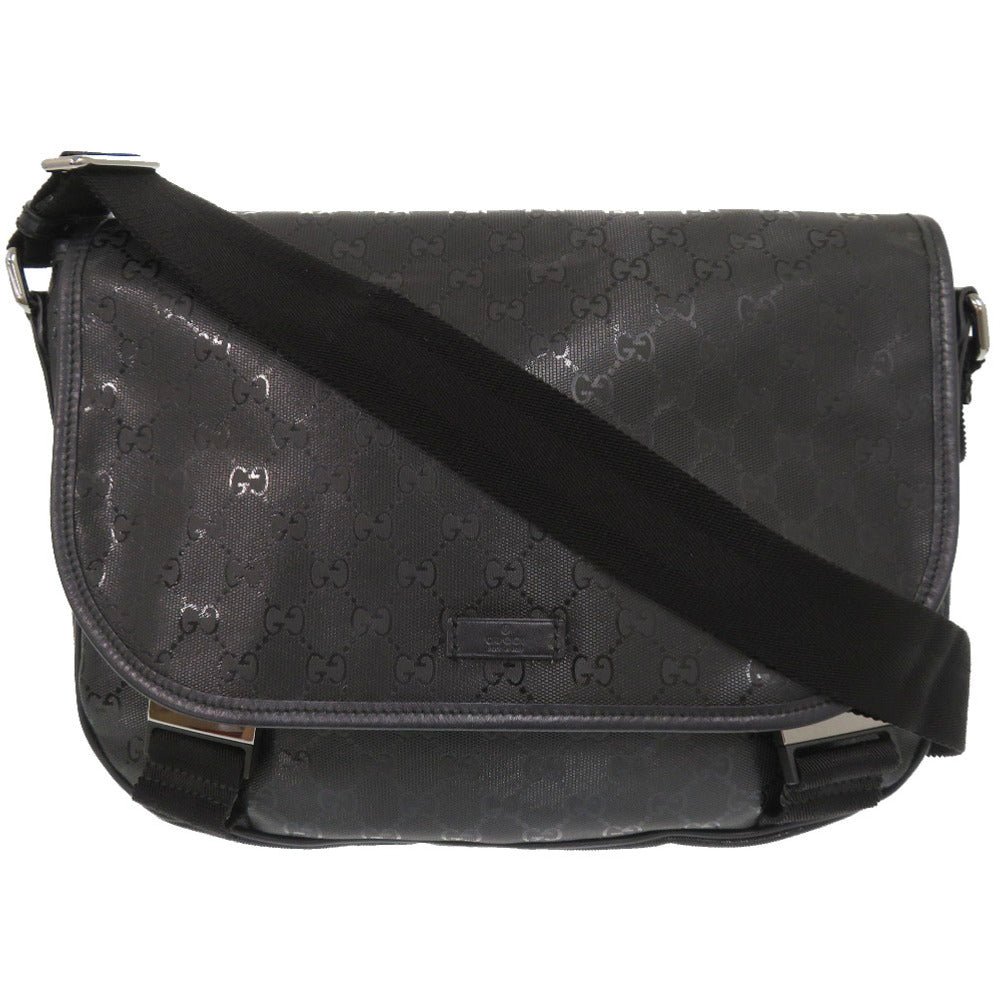 美品 グッチ GGインプリメ 201732 PVC ブラック メッセンジャーバッグ ショルダーバッグ 黒 0164 【中古】 GUCCI
