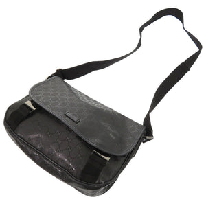 美品 グッチ GGインプリメ 201732 PVC ブラック メッセンジャーバッグ ショルダーバッグ 黒 0164 【中古】 GUCCI