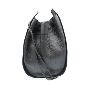 美品 ザロウ ドローンストリングポーチ レザー シルバー金具 ブラック ショルダーバッグ 0167【中古】THE ROW