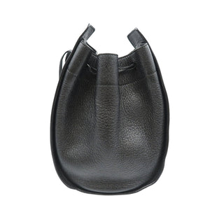 美品 ザロウ ドローンストリングポーチ レザー シルバー金具 ブラック ショルダーバッグ 0167【中古】THE ROW