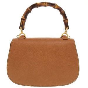 美品 グッチ バンブー レザー ブラウン 000 2046 0188 2WAY ハンドバッグ 茶 0171 【中古】 GUCCI