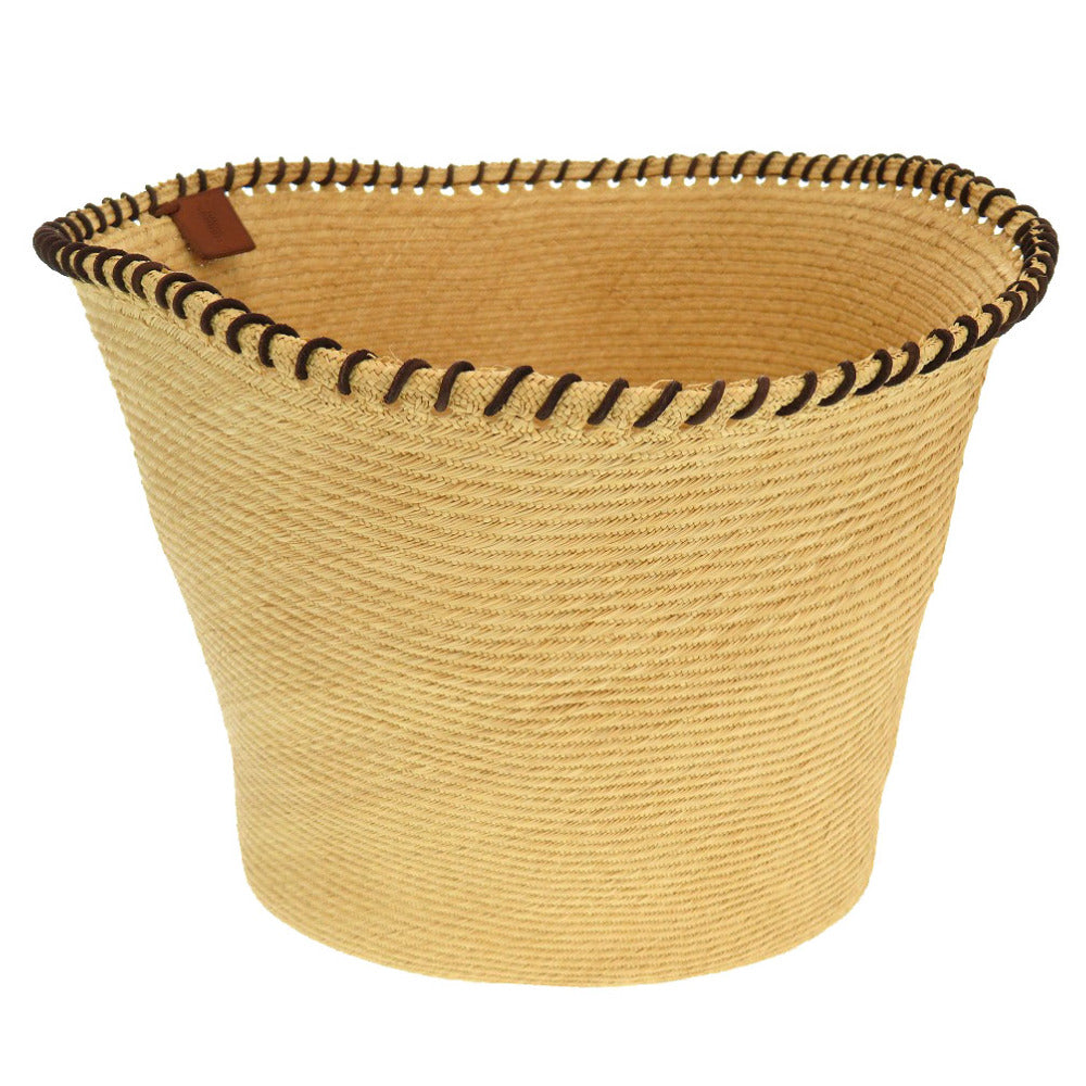 エルメス 籠 カゴ その他雑貨 ストロー/レザー ベージュ 0172【中古】HERMES