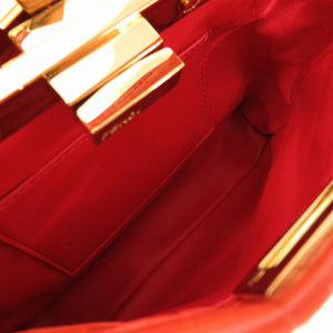 新品同様 フェンディ ピーカブーXS マットクロコ オレンジ ゴールド金具 8BN309 2WAYハンドバッグ 0174 【中古】 FENDI