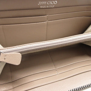 新品同様 ジミーチュウ スタースタッズ キャンバス グレー ラウンドファスナー長財布 財布 0177【中古】JIMMY CHOO